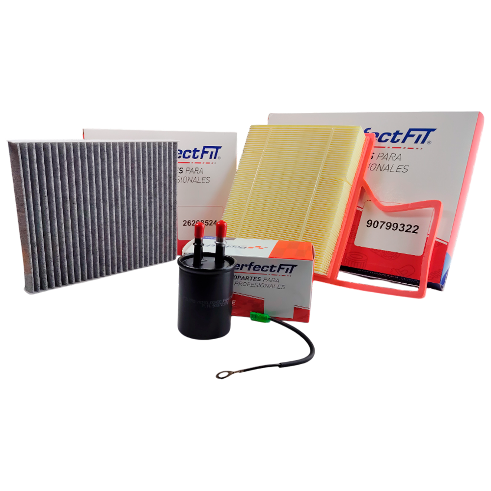 Kit de 3 filtros Aveo NG con carbón activado 
 - Perfectfit Autopartes