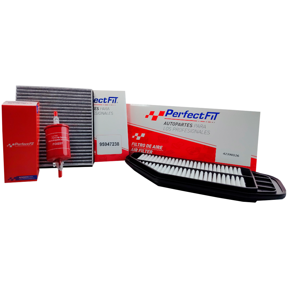 Kit de 3 filtros con carbón activado Chevrolet (Spark, Beat) 
 - Perfectfit Autopartes