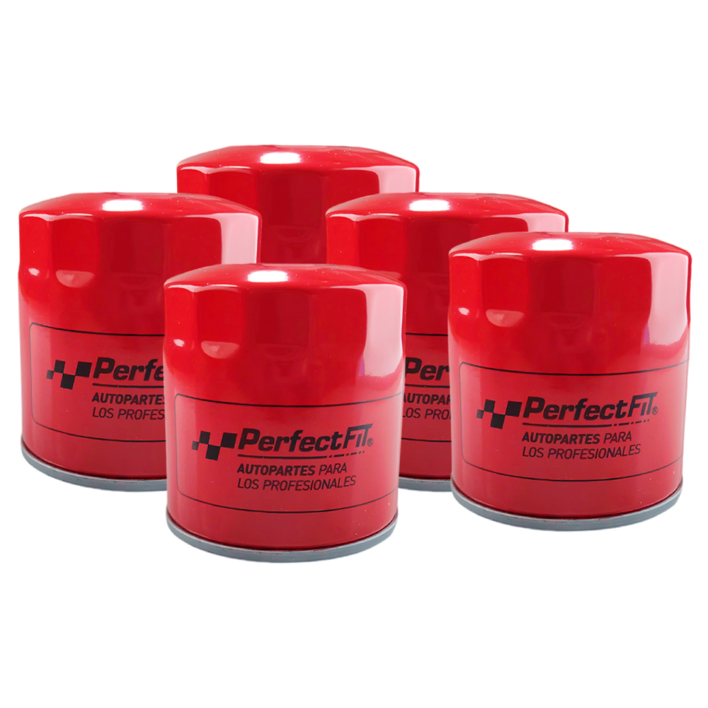Kit de 5 Filtros de Aceite Chevrolet, Pontiac, Buick, GMC, Ford, Oldsmobile, Suzuki, Fiat, Cadillac, Seat, Saturn Relay 
 - Perfectfit Autopartes